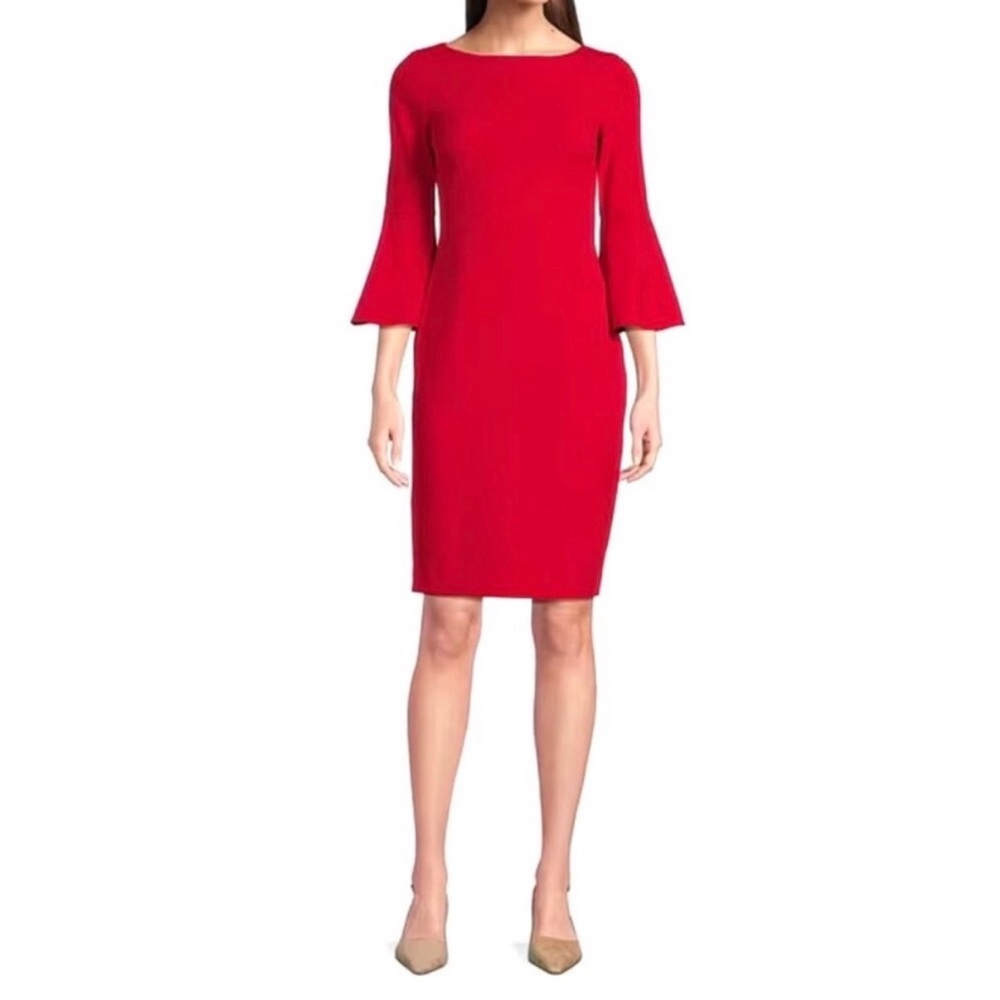 Calvin Klein Red Bell Sleeve Dress